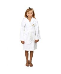 Cartoon custom name Embroidery on Kids Hooded Terry Bathrobe